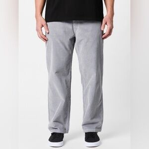 Polar Skate Co. Big Boy Cord Pants Size 36 X 32 Silver Light Gray Corduroy NWT